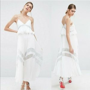 Self Portrait white flowy midi dress